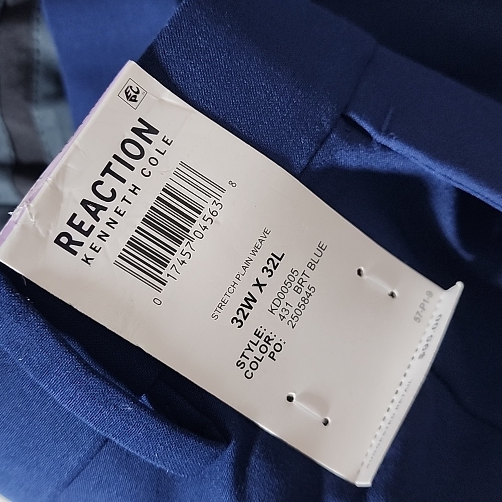 Kenneth Cole Reaction Men's Blue Pants Brand New Skinny Fit - Picture 11 of 15